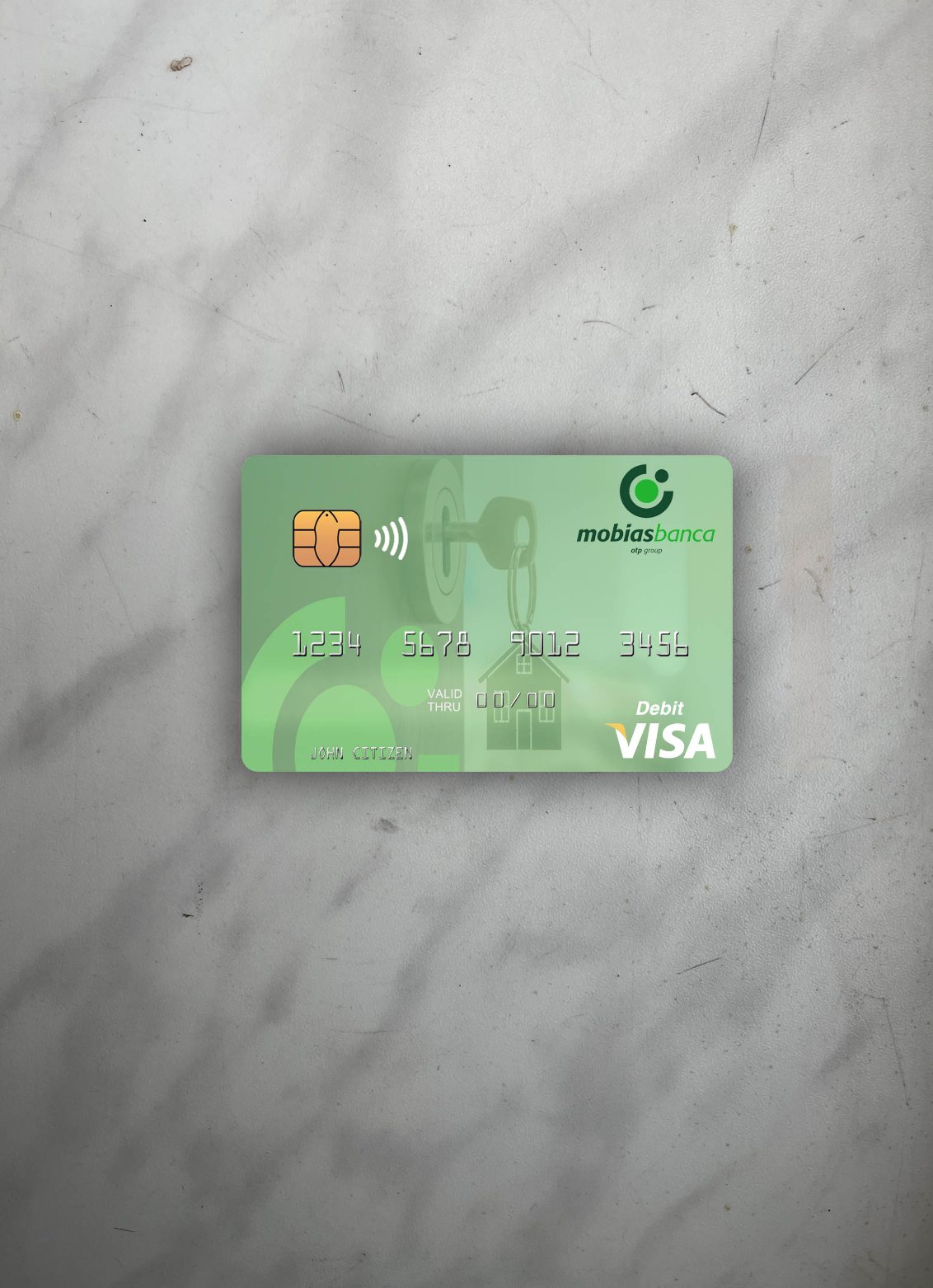 Download Moldova MobiasBanca visa debit card photolook front Photoshop template